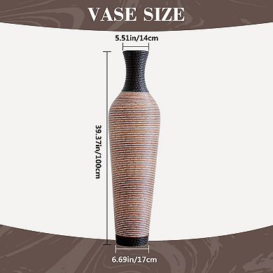 Trikiousd 39.4" Tall Handcrafted Floor Vase Decorative PVC Boho Home Accent
