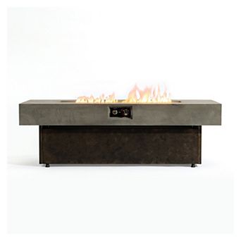 Trikiousd 56" Propane Fire Pit Table 50000 BTU with Adjustable Height and Lid