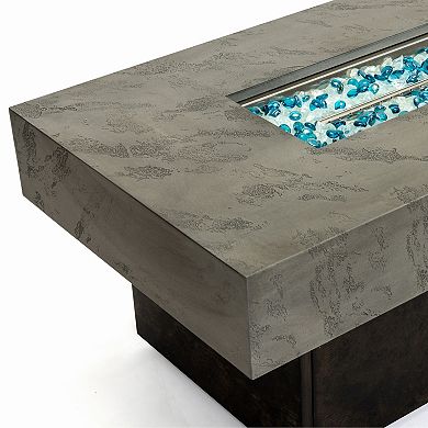 Trikiousd 56" Propane Fire Pit Table 50000 BTU with Adjustable Height and Lid
