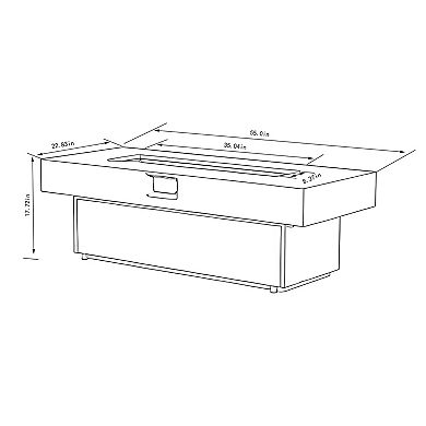 Trikiousd 56" Propane Fire Pit Table 50000 BTU with Adjustable Height and Lid