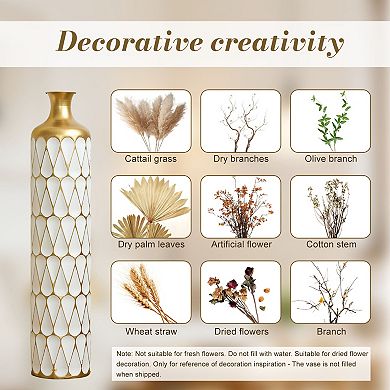 Trikiousd 3-Piece Metal Floor Vase Set Droplet Decorative 31.5" 27.17" 22.83" Tall