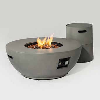 Trikiousd 36" Propane Fire Pit Table 50000 BTU Round with Tank Holder and Cover