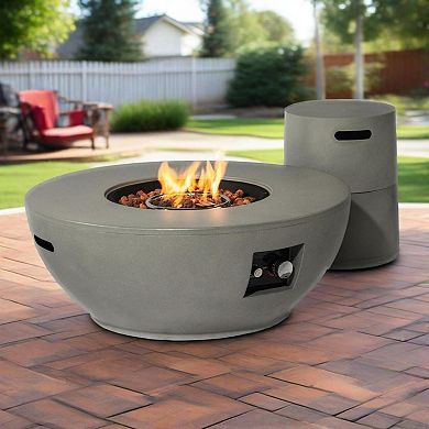 Trikiousd 36" Propane Fire Pit Table 50000 BTU Round with Tank Holder and Cover