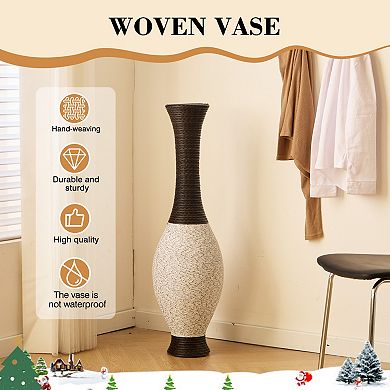 Trikiousd 39" Tall Floor Vase Artificial Rattan Decorative Home Accent