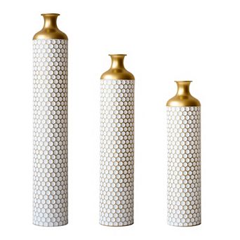 Trikiousd Set of 3 Metal Floor Vases Decorative Vase Set 33.4" 28.74" 24.4" Tall