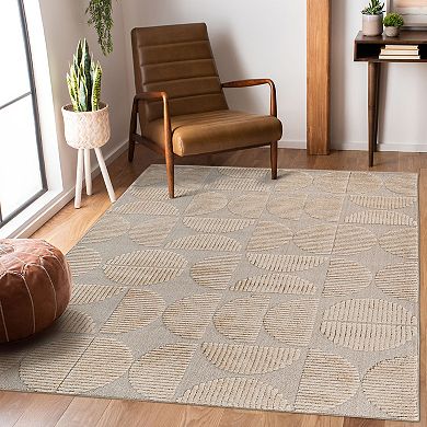 Trikiousd High-Low Striped Area Rug Modern Geometric Non-Shedding Indoor Carpet