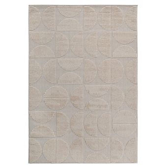 Trikiousd High-Low Striped Area Rug Modern Geometric Non-Shedding Indoor Carpet