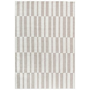 Trikiousd High-Low Striped Area Rug Modern Geometric Non-Shedding Indoor Carpet
