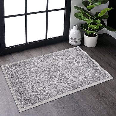 Trikiousd Oriental Area Rug Stain Resistant Non-Shedding Soft Indoor Carpet