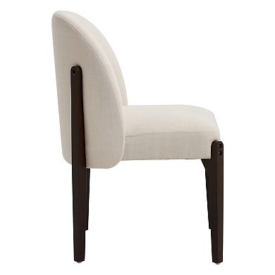 Trikiousd Wooden Dining Chairs Set of 2, Modern Fabric Upholstered Kitchen Chairs