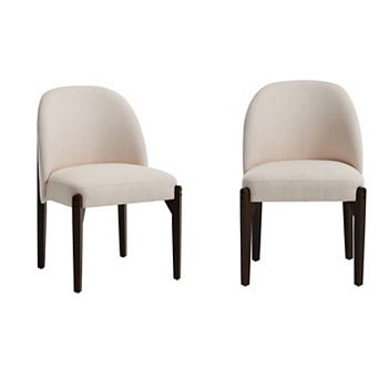 Trikiousd Wooden Dining Chairs Set of 2, Modern Fabric Upholstered Kitchen Chairs