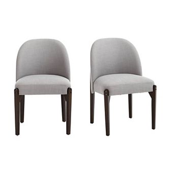 Trikiousd Wooden Dining Chairs Set of 2, Modern Fabric Upholstered Kitchen Chairs