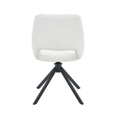 Trikiousd Swivel Dining Chairs Set of 2, PU Leather Upholstered Metal Kitchen Chairs