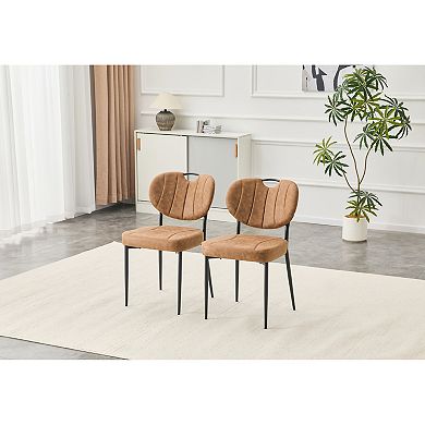 Trikiousd Dining Chairs Set of 2, Comfort-Touch Tech Fabric Upholstered Metal Legs