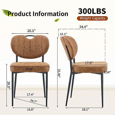 Trikiousd Dining Chairs Set of 2, Comfort-Touch Tech Fabric Upholstered Metal Legs