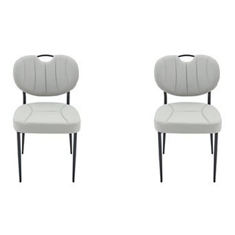 Trikiousd Dining Chairs Set of 2, Comfort-Touch Tech Fabric Upholstered Metal Legs