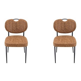 Trikiousd Dining Chairs Set of 2, Comfort-Touch Tech Fabric Upholstered Metal Legs