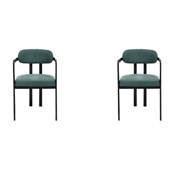 Trikiousd 2 pc Mid-Century Boucle Dining Chairs with Black Metal Legs