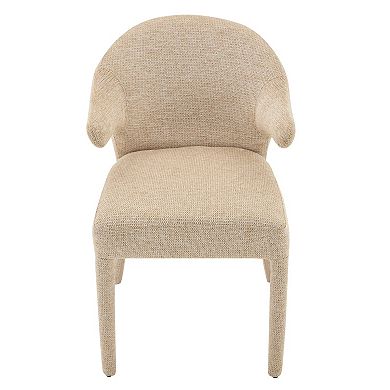 Trikiousd Boucle Fabric Dining Chair Set of 2, Upholstered Armchairs with Metal Legs