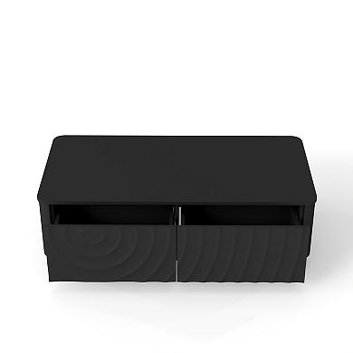 Trikiousd 47" Rectangle Coffee Table with Storage, Modern Center Table with 2 Drawers