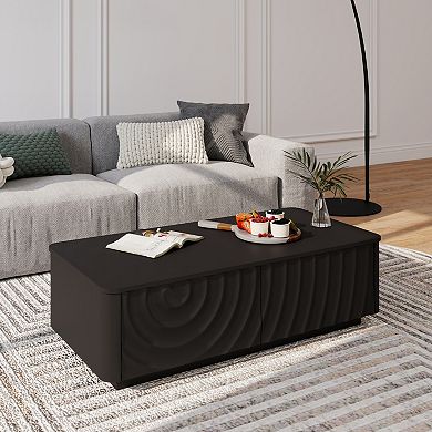 Trikiousd 47" Rectangle Coffee Table with Storage, Modern Center Table with 2 Drawers