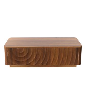 Trikiousd 47" Rectangle Coffee Table with Storage, Modern Center Table with 2 Drawers