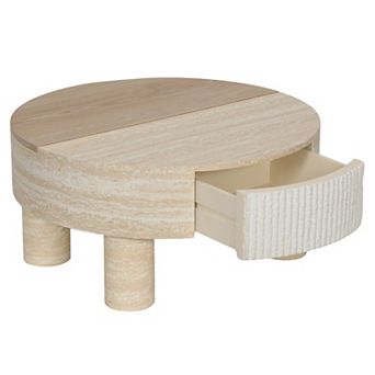Trikiousd Round Coffee Table with Flip Top and Hidden Storage