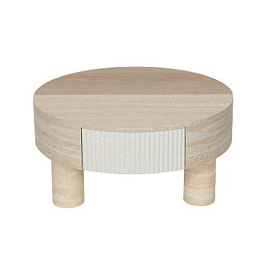 Trikiousd Round Coffee Table with Flip Top and Hidden Storage