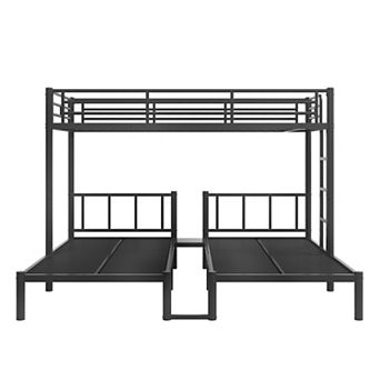 Trikiousd Metal Twin over Twin & Twin Triple Bunk Bed Convertible to 3 Beds for Kids,Teens