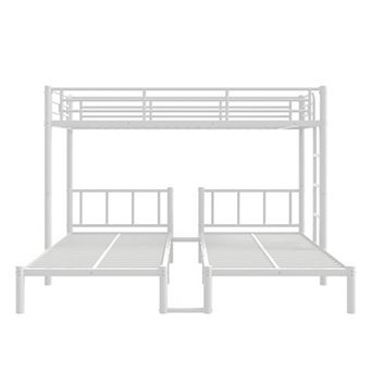 Trikiousd Metal Twin over Twin & Twin Triple Bunk Bed Convertible to 3 Beds for Kids,Teens