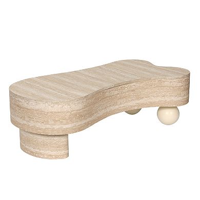 Trikiousd Irregular Coffee Table with Flip Top and Hidden Storage