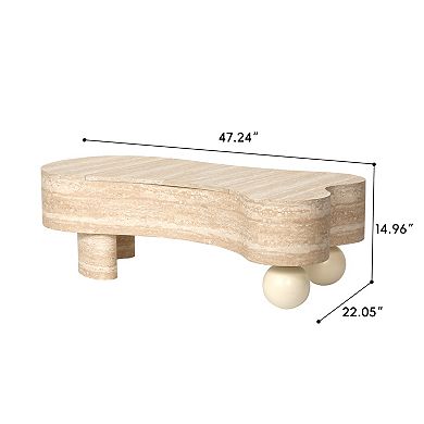 Trikiousd Irregular Coffee Table with Flip Top and Hidden Storage