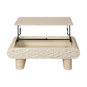 Trikiousd Lift Top Coffee Table with Hidden Storage and Extendable Desk