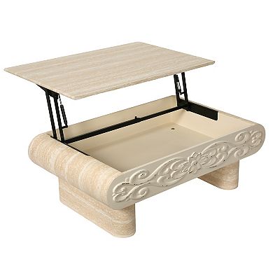 Trikiousd Lift Top Coffee Table with Hidden Storage and Extendable Desk