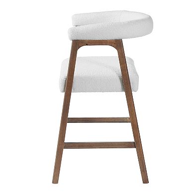 Trikiousd Modern Fabric Upholstered Bar Chair 26 Inch Counter Height Bar Stools Set of 2