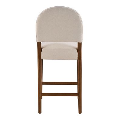 Trikiousd Counter Height Bar Stools Set of 2, Kitchen Fabric Upholstered Bar Chairs with Back