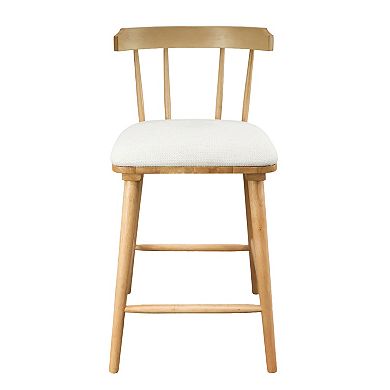 Trikiousd Wooden Upholstered Counter Height Bar Stools Kitchen Bar Chairs Dining Chairs Set of 2