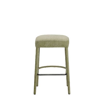 Trikiousd Fabric Thickened Upholstered Bar Stools 26.8-Inch Backless Kitchen Stools, Set of 2