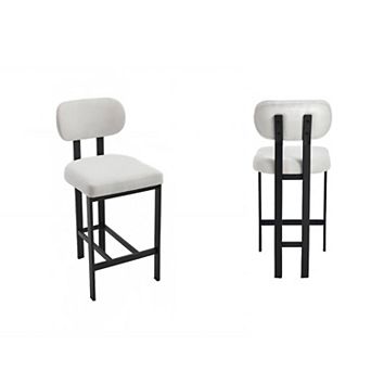 Trikiousd Bar Stools Set of 2 Modern Kitchen Island Chairs with Black &Metal Legs