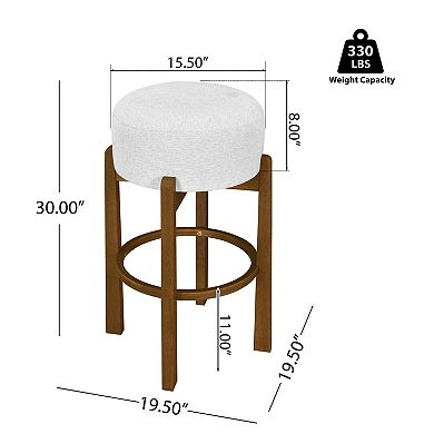Trikiousd Classic Round-Seat 30" Tall Kitchen Counter Stools Breakfast Bar Stools, Set of 4