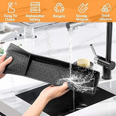 30-Inch Magnetic Stove Top Shelf Spice Rack Organizer, Heat-Resistant Silicone