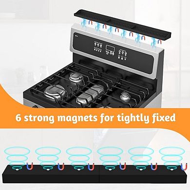30-Inch Magnetic Stove Top Shelf Spice Rack Organizer, Heat-Resistant Silicone