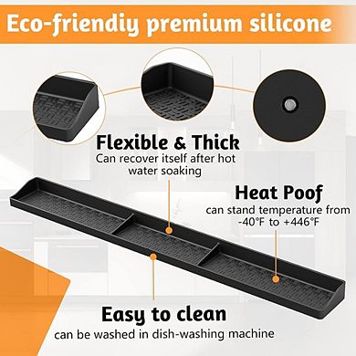 30-Inch Magnetic Stove Top Shelf Spice Rack Organizer, Heat-Resistant Silicone