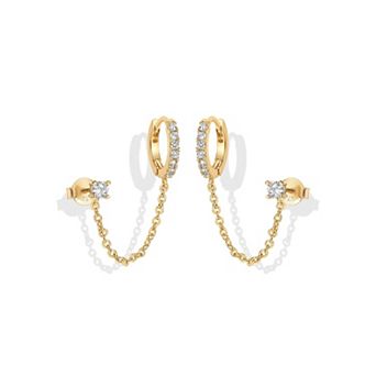 Chain Dangle Hoop Earrings