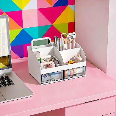6-Compartment 2-Drawer Desk Organizer
