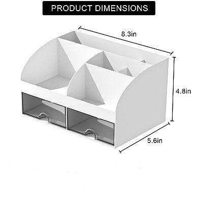 6-Compartment 2-Drawer Desk Organizer