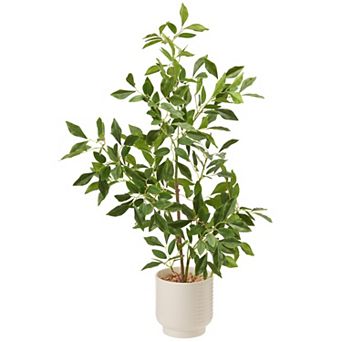 Artificial Ficus Bonsai, Ceramic Planters