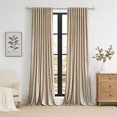 Velvet Blackout Curtains, Room Darkening Rod Pocket & Back Tab Panels