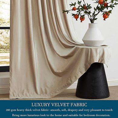 Velvet Blackout Curtains, Room Darkening Rod Pocket & Back Tab Panels