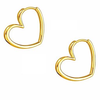 Lightweight Heart Hoop Earrings